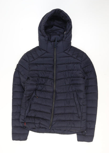 Mens UK Size M Superdry Blue Puffer Jacket