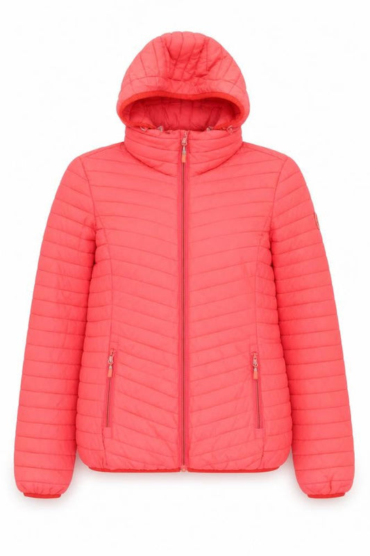 Superdry Womens Pink Hooded Puffer Jacket M Lightweight Casual