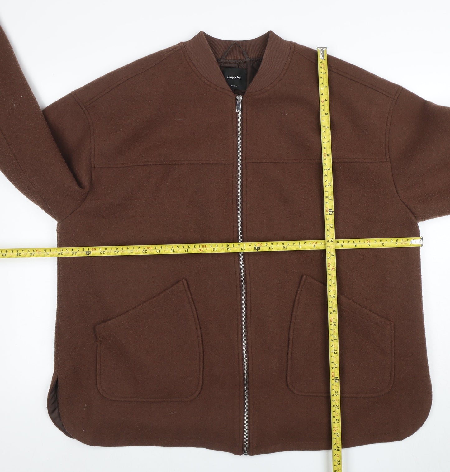 Simply Be Women’s Brown Polyester Bomber Jacket Size 20
