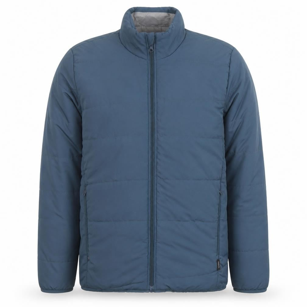 Decathlon Men's Blue XL Puffer Jacket Lightweight Full Zip Hiking Coat