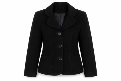 Dorothy Perkins Women's Black Wool Blazer Size 12 Classic Lined Smart Jacket