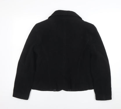 Dorothy Perkins Women's Black Wool Blazer Size 12 Classic Lined Smart Jacket