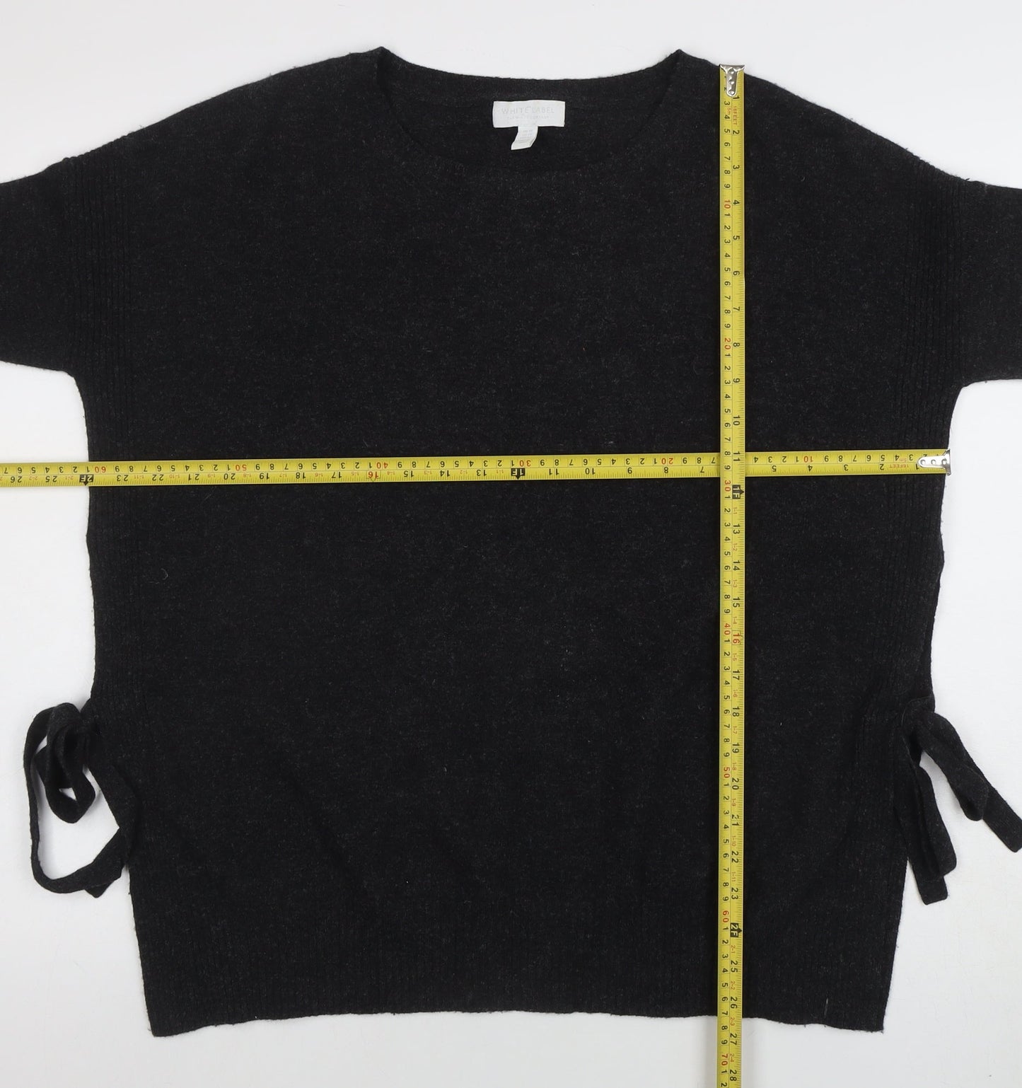 White Label Women Black 100% Cashmere Jumper UK14 Relaxed Fit
