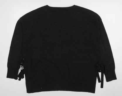 White Label Women Black 100% Cashmere Jumper UK14 Relaxed Fit