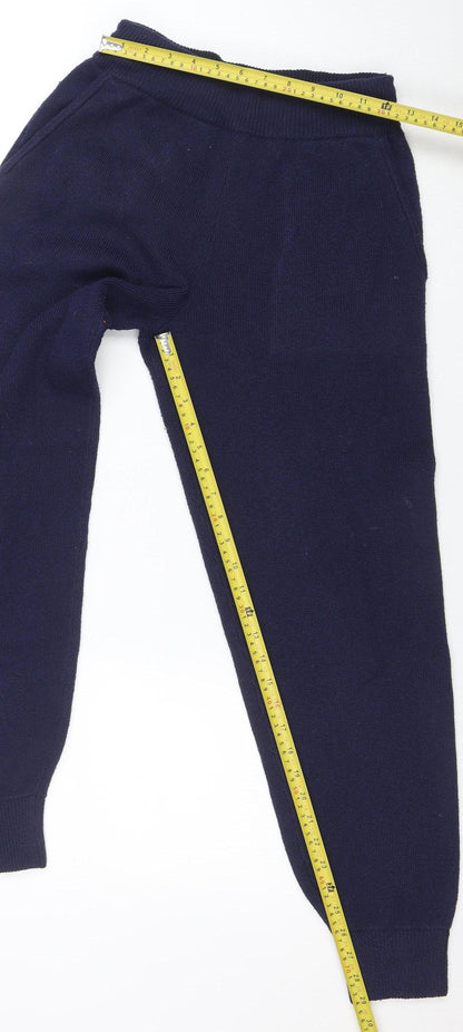 Jack Wills Womens Blue Knit Jogger Trousers Size 10