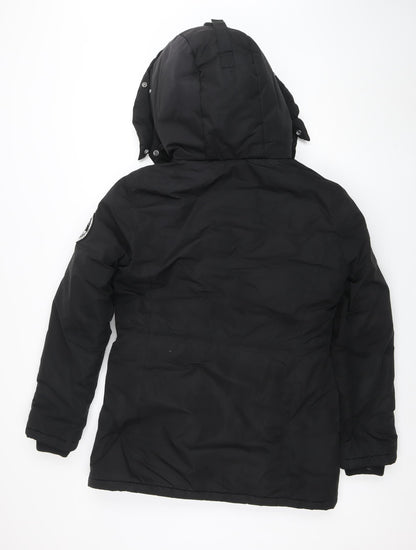 Womens UK Size 10 Superdry Black Parka Coat