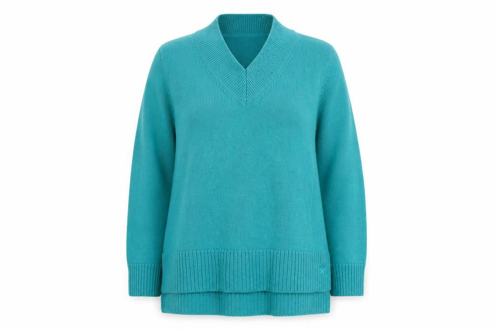 Crew Clothing Women's Green V-Neck Merino Wool Jumper Size 12