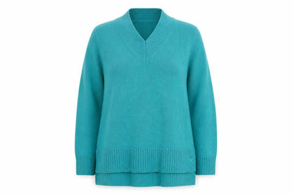 Crew Clothing Women's Green V-Neck Merino Wool Jumper Size 12
