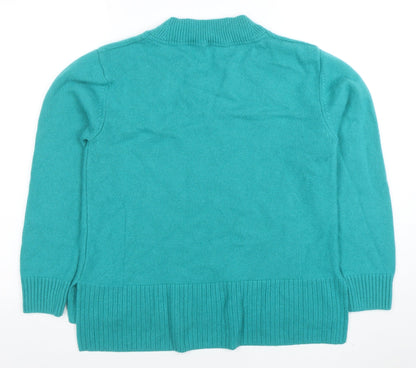 Crew Clothing Company Women's Green V-Neck Merino Wool Jumper Size 12