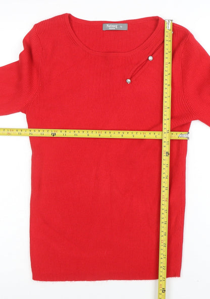 Womens UK Size 12 Nutmeg Red Pullover Jumper