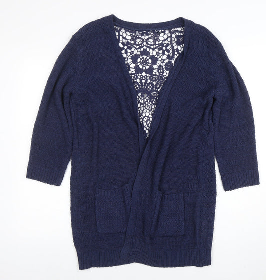 Womens UK Size M EWM Blue Cardigan Jumper