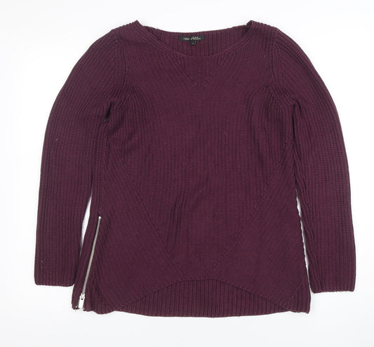 Next Petite Women's Purple Knit Zip Jumper Size 8