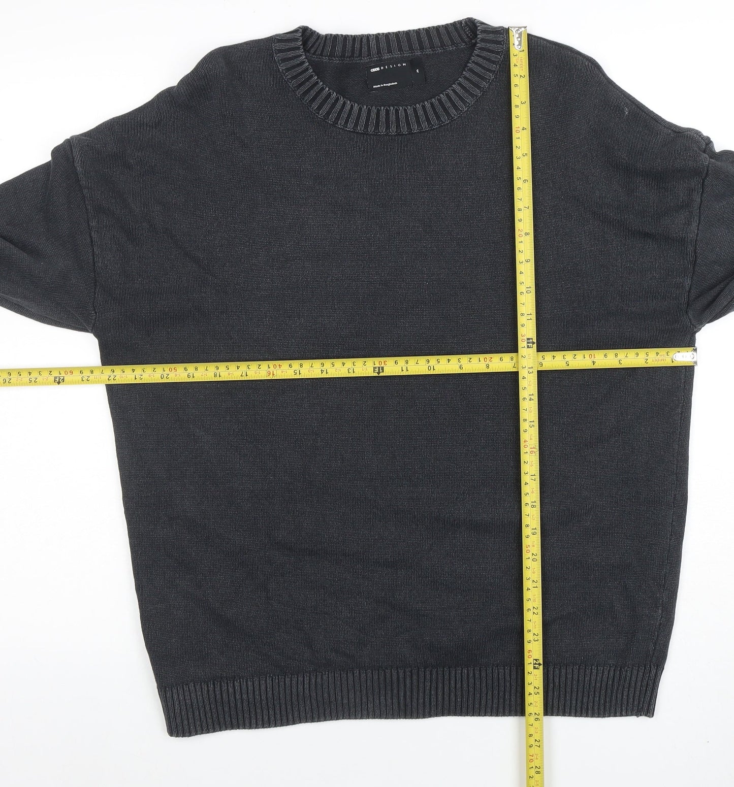 ASOS Men Grey Cotton Crew Neck Pullover Jumper M