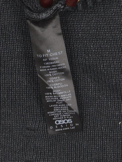 ASOS Men Grey Cotton Crew Neck Pullover Jumper M