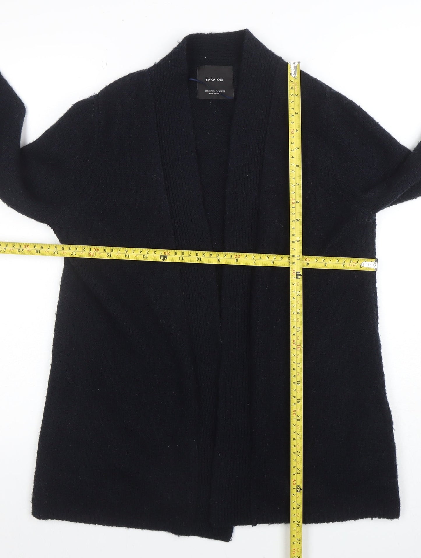 Womens UK Size S Zara Black Cardigan Jumper