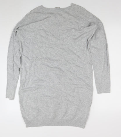 ASOS Women Grey Long Sleeve Knit Sweater Dress Size 12