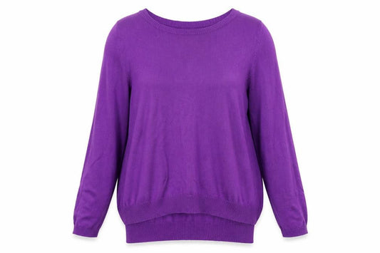 F&F Women's Purple Knit Long Sleeve Crew Neck Jumper Size 12