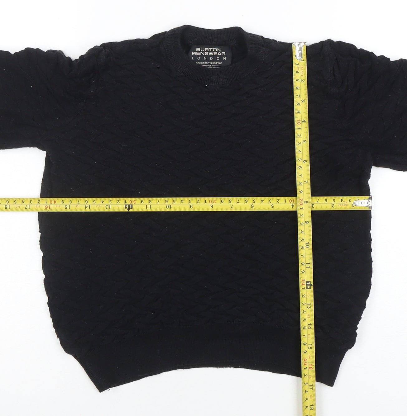 Burton Menswear London Black Cable-Knit Jumper Women's Small