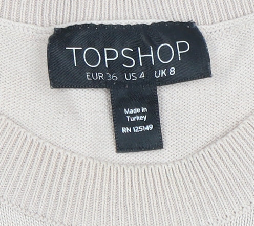 Womens UK Size 8 Topshop Beige Camisole Blouse