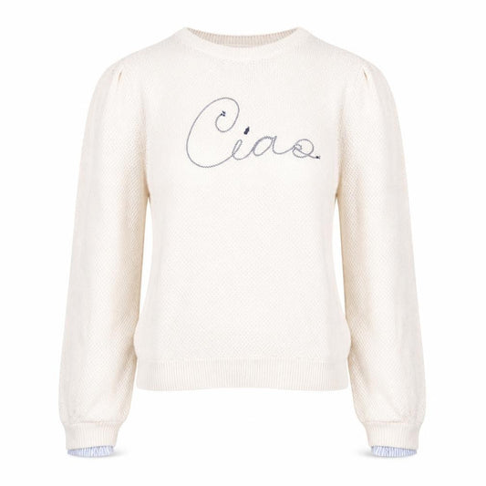 Springfield Women Beige Knit Crew Neck Pullover Jumper M