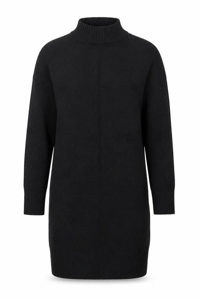 Front view of Nobody's Child Women's Black S High Neck Long Sleeve Knit Jumper Dress