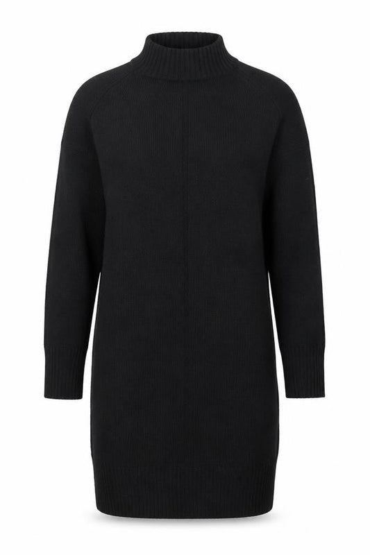 Front view of Nobody's Child Women's Black S High Neck Long Sleeve Knit Jumper Dress