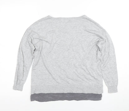 Mint Velvet Women’s Grey Size 10 Scoop Neck Knit Jumper