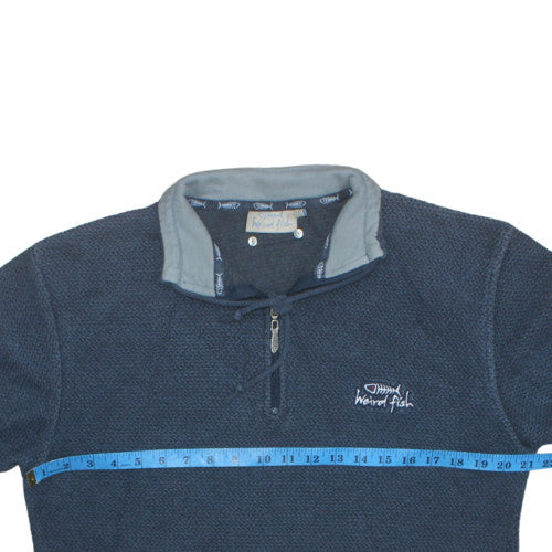 Mens UK Size S Weird Fish Blue Pullover Sweatshirt