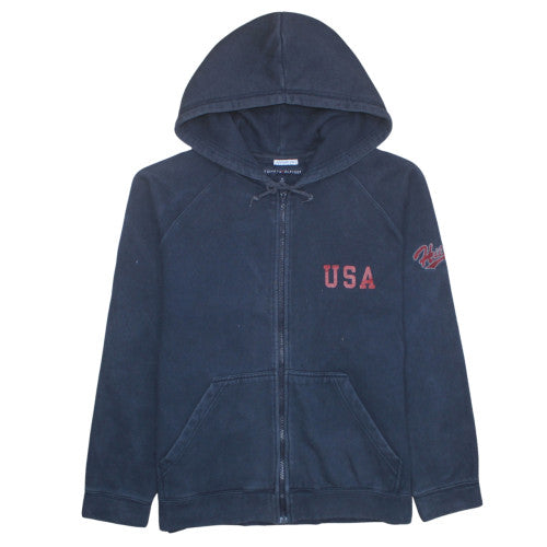Mens UK Size M Tommy Hilfiger Blue Full Zip Hoodie