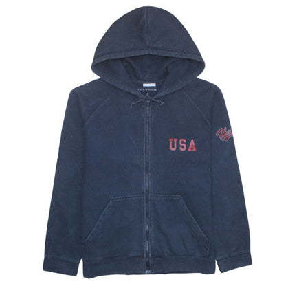 Mens UK Size M Tommy Hilfiger Blue Full Zip Hoodie