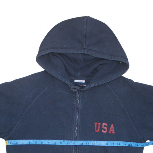 Mens UK Size M Tommy Hilfiger Blue Full Zip Hoodie