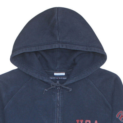 Mens UK Size M Tommy Hilfiger Blue Full Zip Hoodie