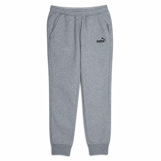 Front view of Puma Men's Grey Jogger Sweatpants M Regular Fit Fleece Tapered