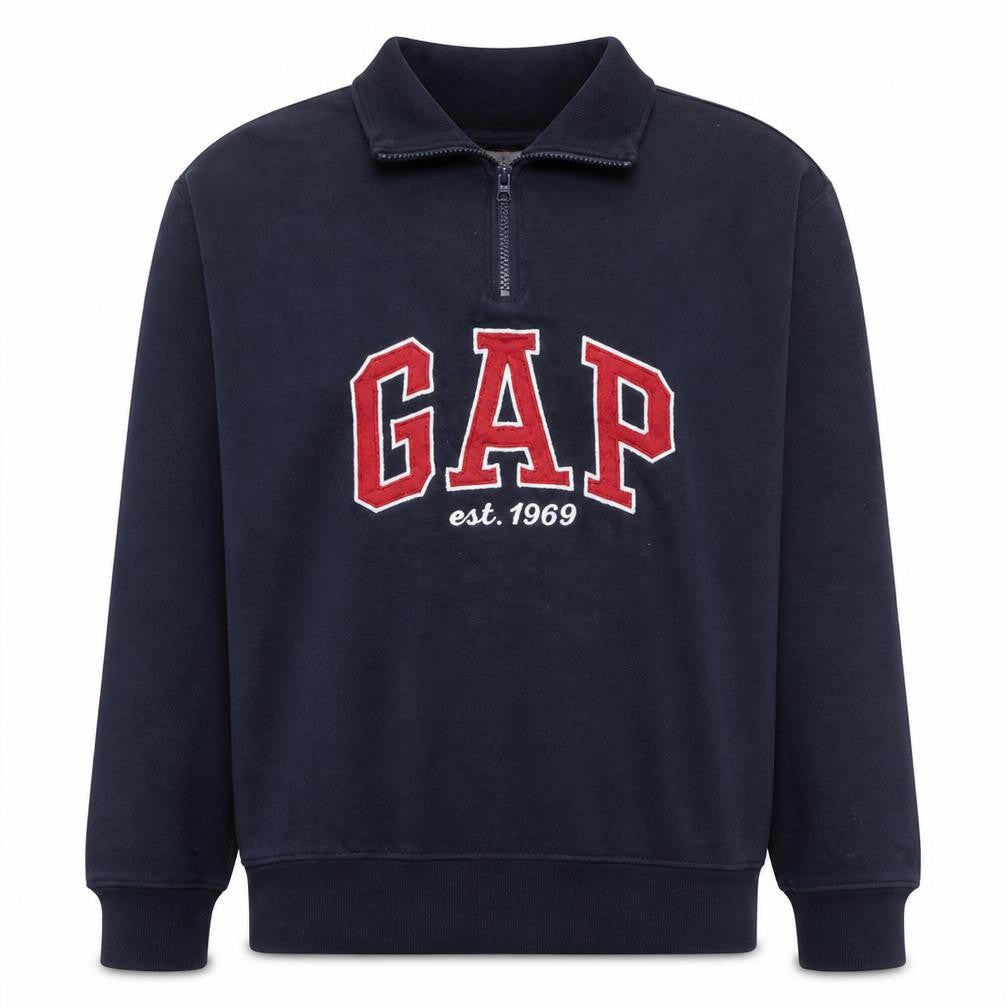 Gap Men's Blue 1/2 Zip Logo Sweatshirt Size S Fleece Pullover