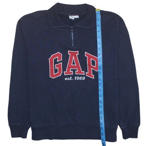 Gap Men's Blue 1/2 Zip Logo Sweatshirt Size S Fleece Pullover