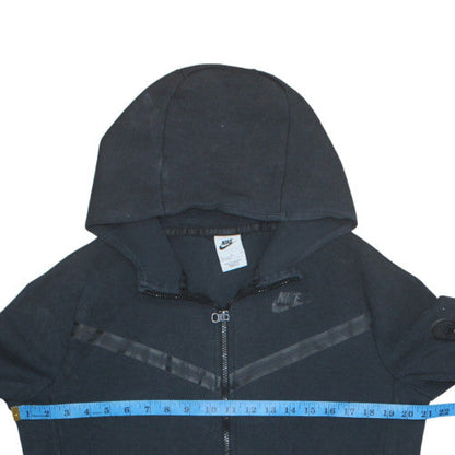 Nike Boys Black Full Zip Hoodie XL 158-170cm Fleece Lined Sportswear