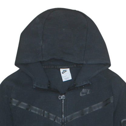 Nike Boys Black Full Zip Hoodie XL 158-170cm Fleece Lined Sportswear