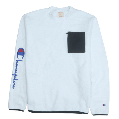 Mens UK Size L Champion White Pullover Sweatshirt