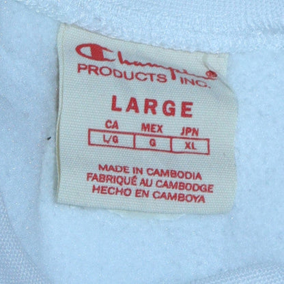 Mens UK Size L Champion White Pullover Sweatshirt