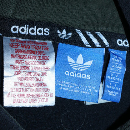 adidas Boys Green Pullover Fleece Hoodie 13-14 Years Logo Hooded Sweatshirt