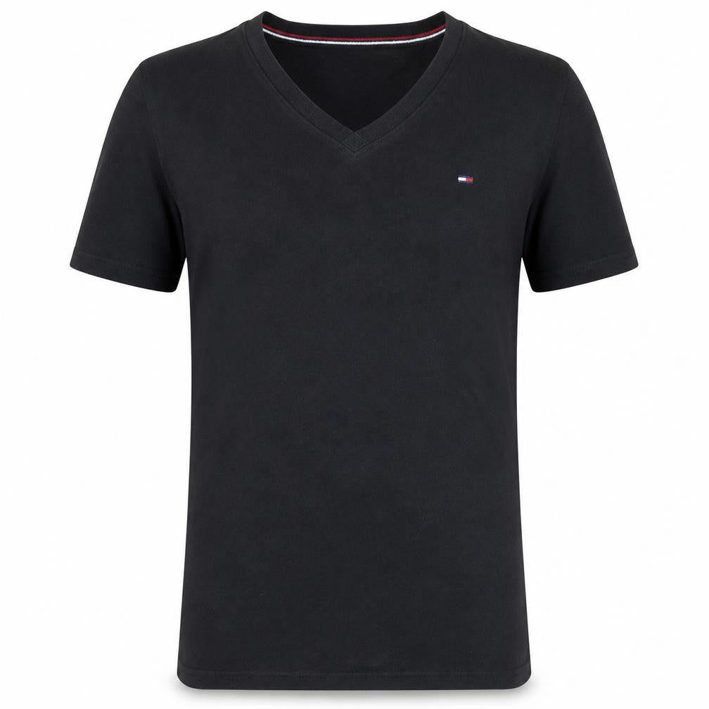 Tommy Hilfiger Denim Men's Black V-Neck Cotton T-Shirt Size S