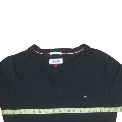 Tommy Hilfiger Denim Men's Black V-Neck Cotton T-Shirt Size S