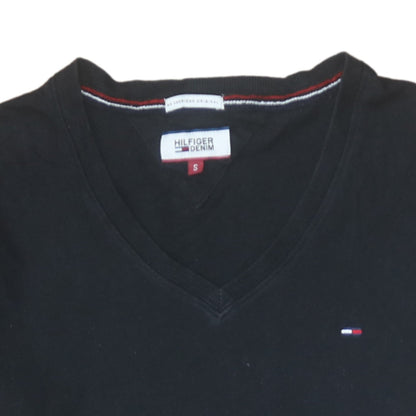 Tommy Hilfiger Denim Men's Black V-Neck Cotton T-Shirt Size S
