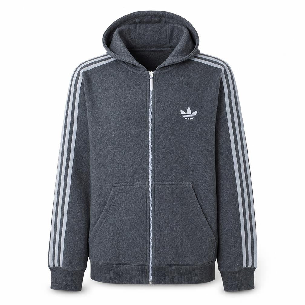 Mens UK Size M Adidas Grey Full Zip Hoodie