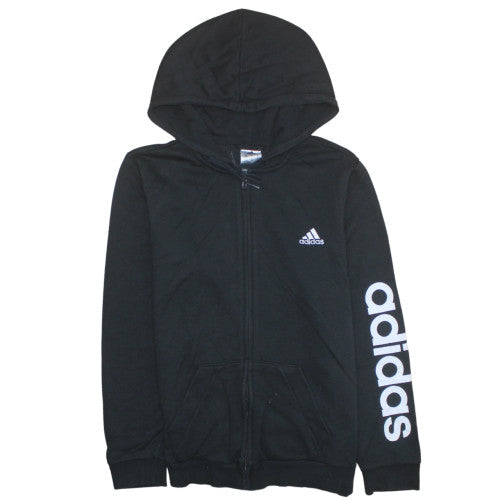 Womens UK Size L Adidas Black Full Zip Hoodie