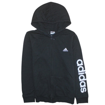 Womens UK Size L Adidas Black Full Zip Hoodie