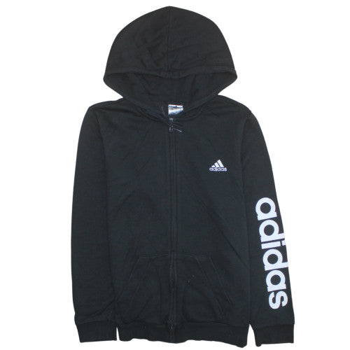 Womens UK Size L Adidas Black Full Zip Hoodie