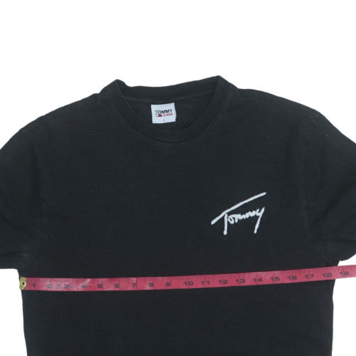 Tommy Jeans Men's Black Small Cotton Crew Neck Short Sleeve T-Shirt