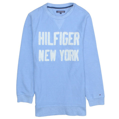 Tommy Hilfiger Boys Blue Pullover Sweatshirt Size 164 Crew Neck Logo Style