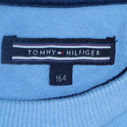 Tommy Hilfiger Boys Blue Pullover Sweatshirt Size 164 Crew Neck Logo Style